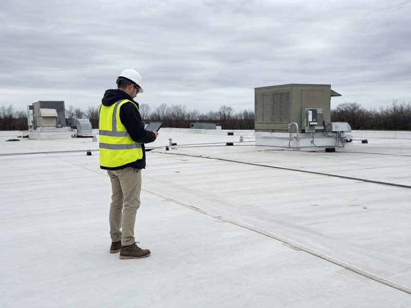 Field inspector recording a roof inspection in the RAPP portal